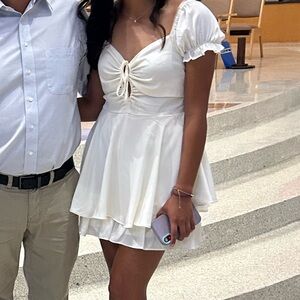 Frilly white dress